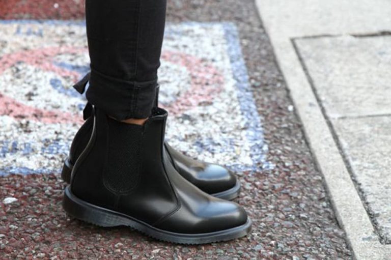 Black chelsea leather boots for men price